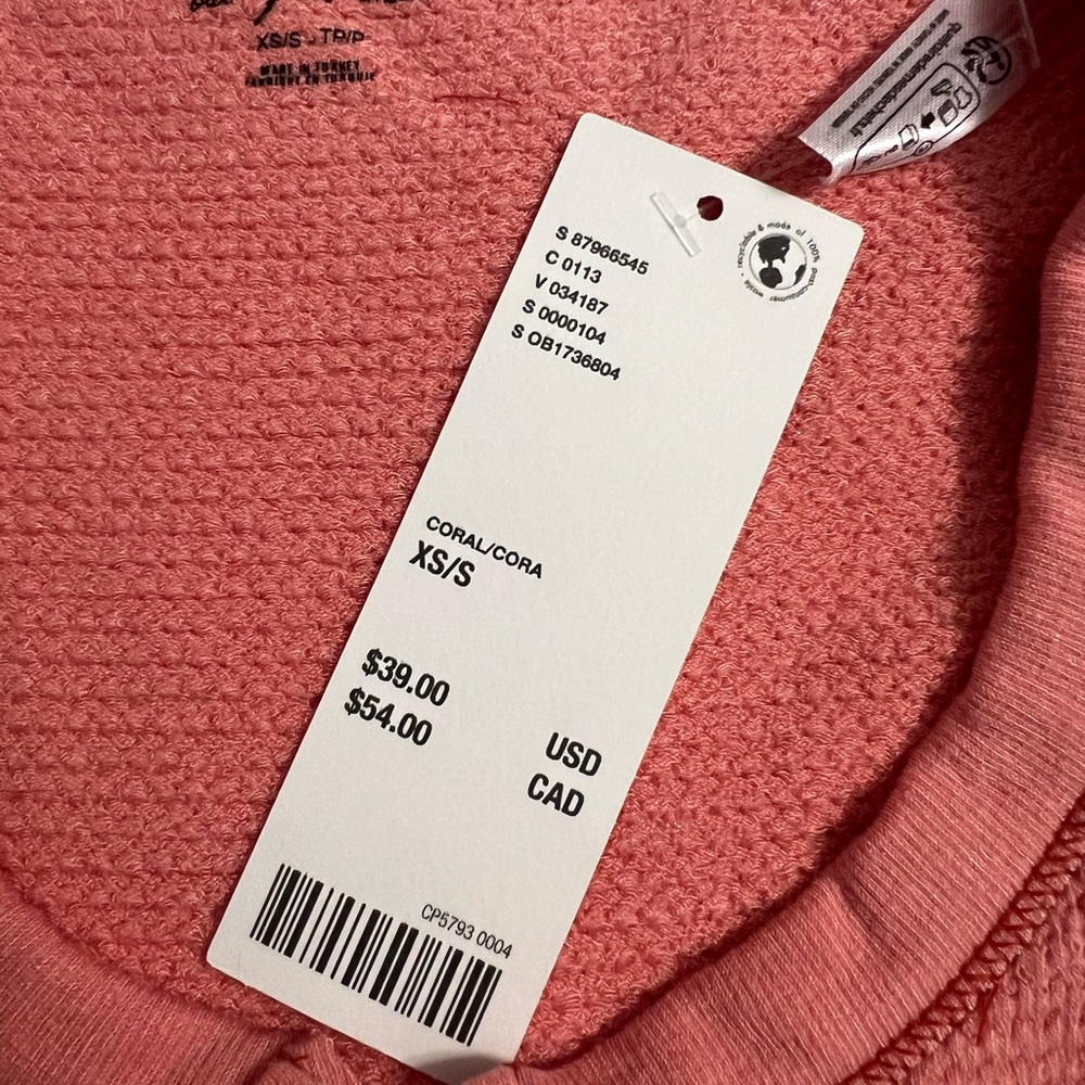 NWT Out From Under Knockout Stretch Seamless Lace-Up Top Coral XS/S - Picture 2 of 3